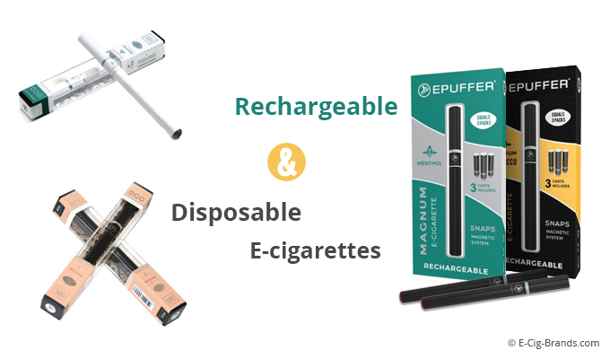 disposable and rechargable e-cigarettes